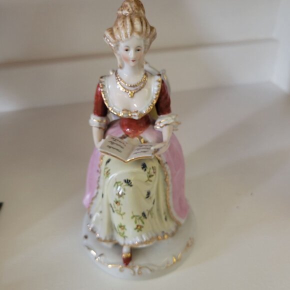 VINTAGE ~ MARUYAMA OCCUPIED JAPAN PORCELAIN READING WOMAN FIGURINE - Picture 2 of 12